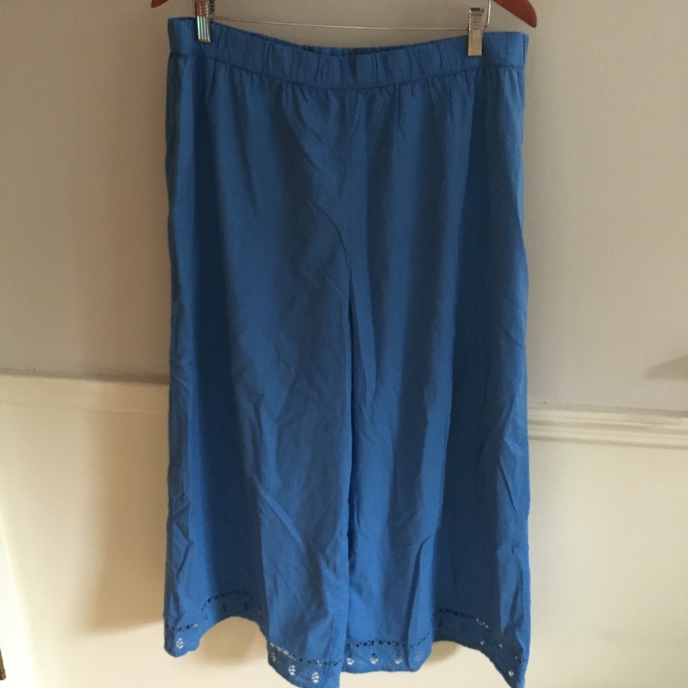 American Eagle Eyelet Cuff Wide Leg Crop Pants Sz XL